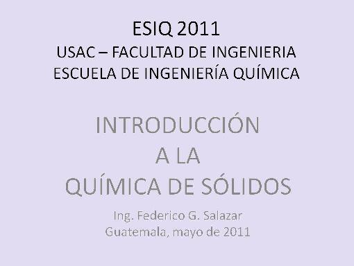 ESIQ CONGRESO ESTUDIANTIL INGENIERIA QUIMICA 2011
